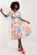 Italy Moda womens elegant polyester decorated lower part pleats daydress