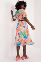 Italy Moda womens elegant polyester decorated lower part pleats daydress