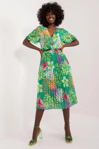 Italy Moda womens elegant polyester decorated lower part pleats daydress