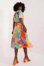 Italy Moda womens elegant polyester decorated lower part pleats daydress