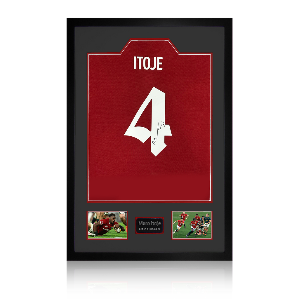 Maro Itoje Signed British & Irish Lions 2025 Shirt Premium Frame