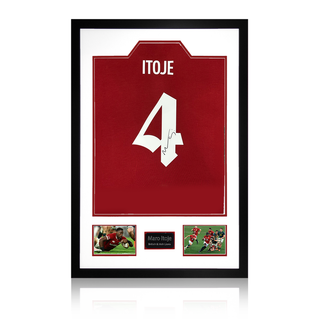 Maro Itoje Signed British & Irish Lions 2025 Shirt Premium Frame