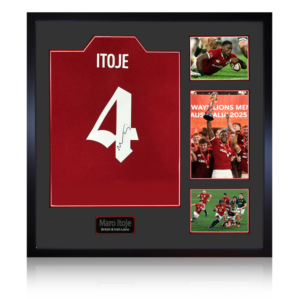 Maro Itoje Signed British & Irish Lions 2025 Shirt Elite Frame
