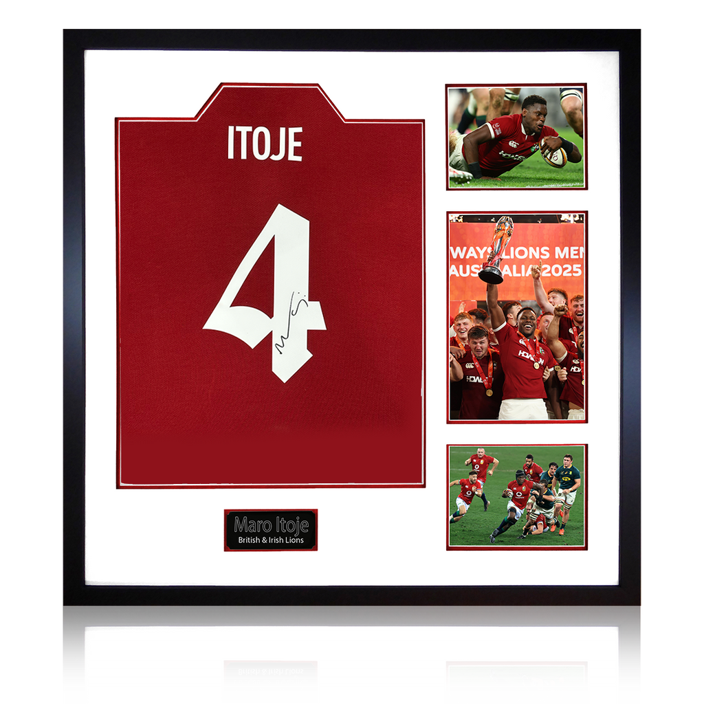 Maro Itoje Signed British & Irish Lions 2025 Shirt Elite Frame
