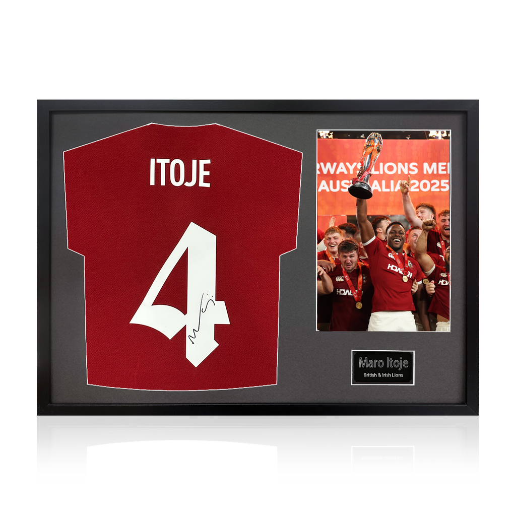 Maro Itoje Signed British & Irish Lions 2025 Shirt Classic Frame