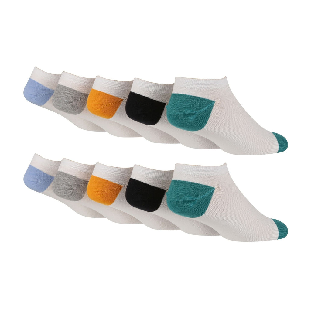 10 Pack Mens Bamboo Trainer Socks | Anti-Slip Cushioned Low Cut Sports Socks