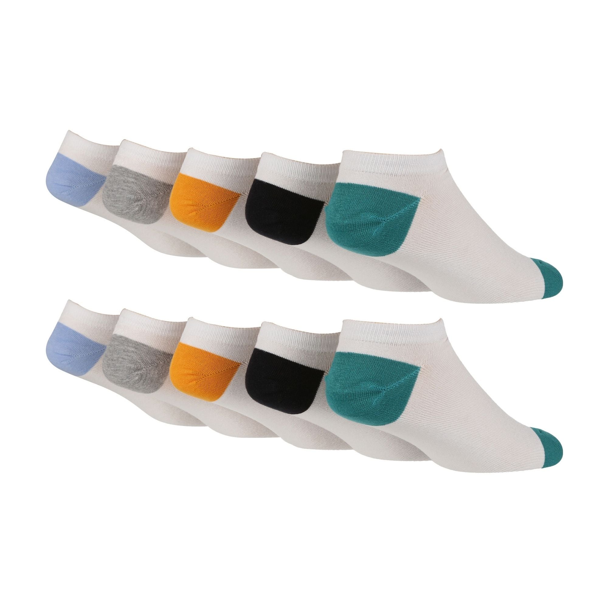 10 Pack Mens Bamboo Trainer Socks | Anti-Slip Cushioned Low Cut Sports Socks