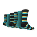 6 Pairs Mens Multipack Bamboo Dress Socks with Stylish Stripes and Polka Dots