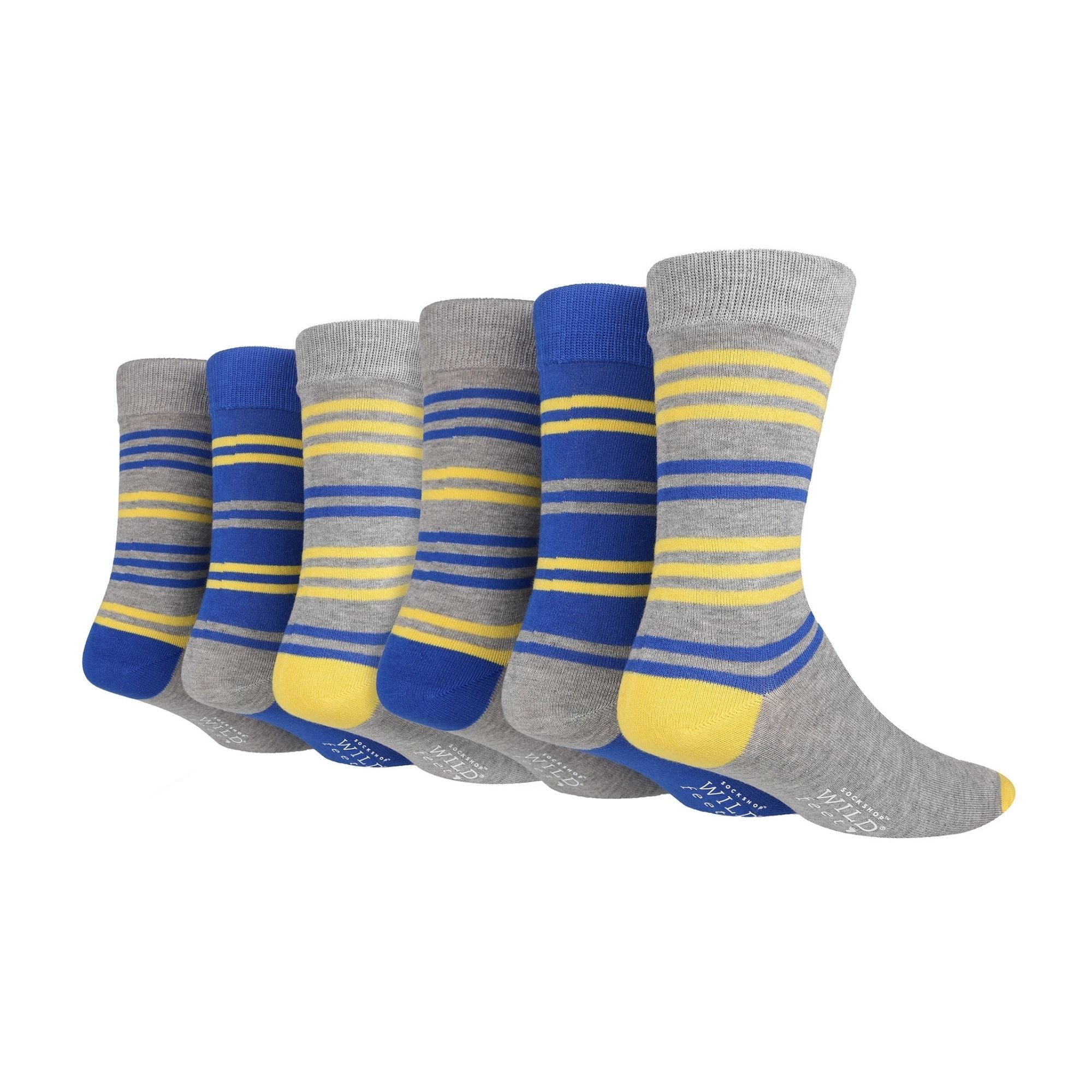 6 Pairs Mens Multipack Bamboo Dress Socks with Stylish Stripes and Polka Dots