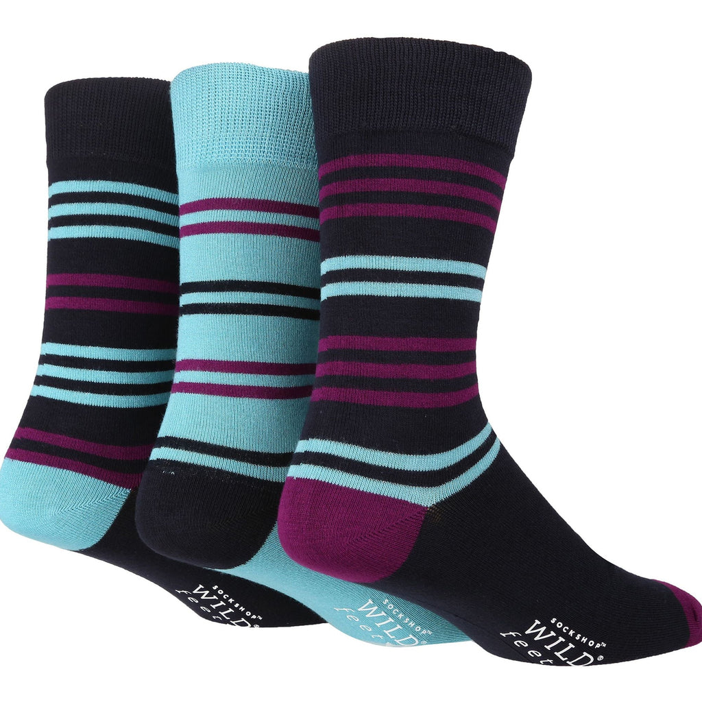 6 Pairs Mens Multipack Bamboo Dress Socks with Stylish Stripes and Polka Dots