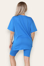 Armour Side Slit Cycling Short and T-Shirts Co-Ord Two Piece Short Set