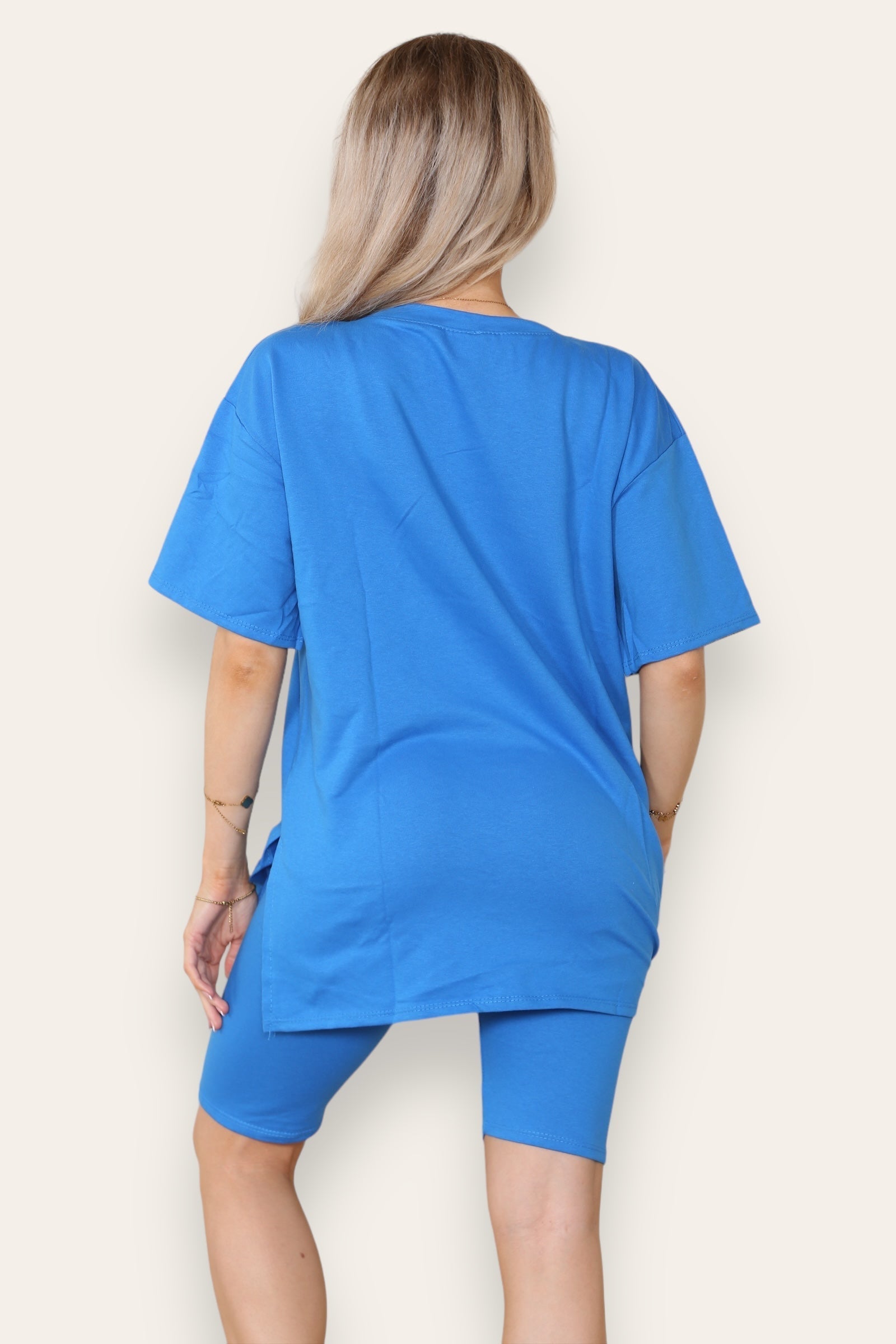 Armour Side Slit Cycling Short and T-Shirts Co-Ord Two Piece Short Set