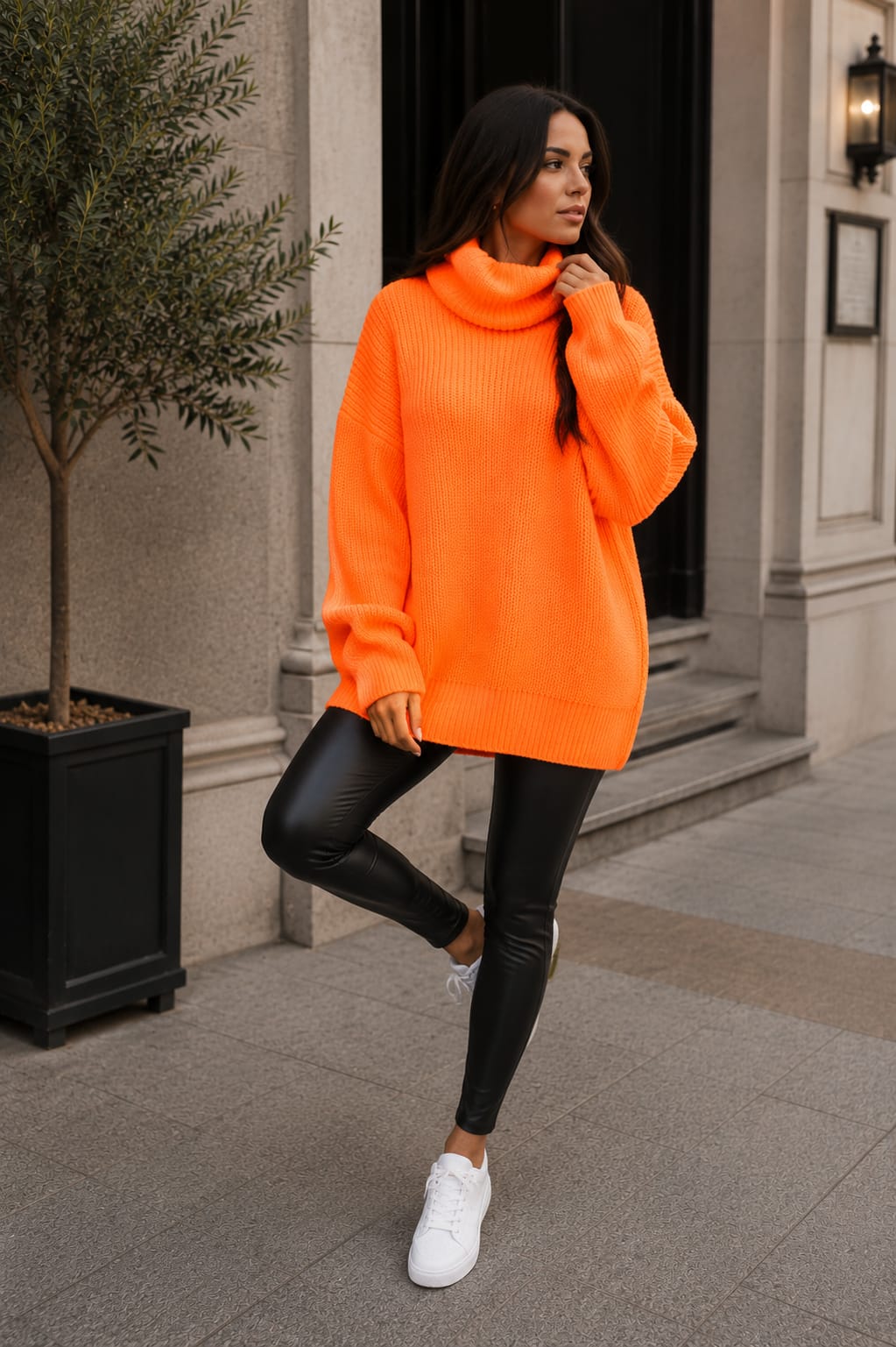 Ladies Polo Knitted Florecent Jumper