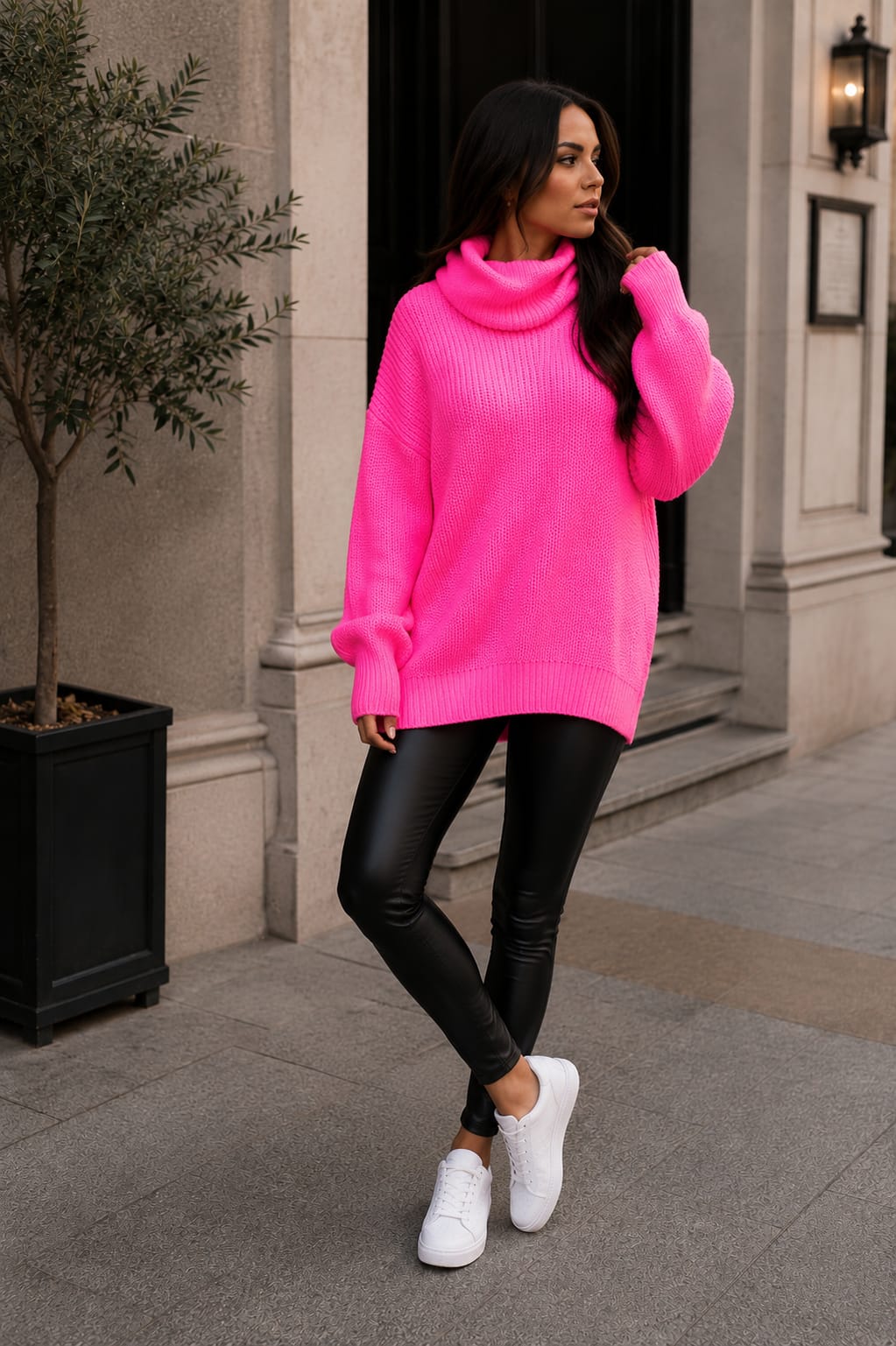 Ladies Polo Knitted Florecent Jumper
