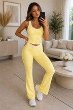 Piping Design Padded Contrast Gym Trouser Set