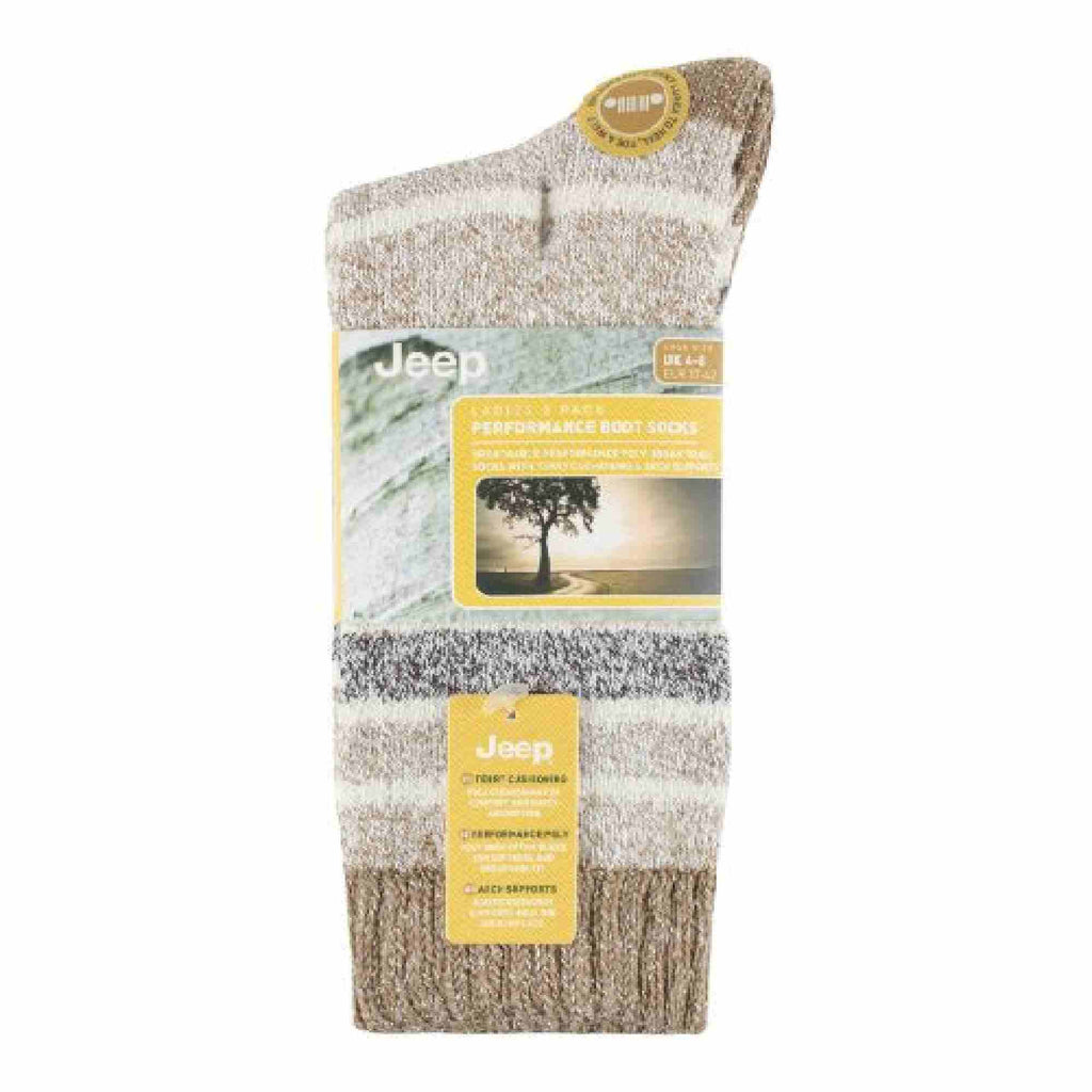 3 Pack Ladies Performance Heavy Duty Cushioned Hiking Boot Socks