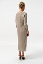 Joeva Pleated Midi Dress - Stone