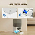 PawHut Automatic Cat Feeder, 4.5L WiFi Cat Food Dispenser with Timer, Programmable 1-10 Meals, Auto Pet Feeder