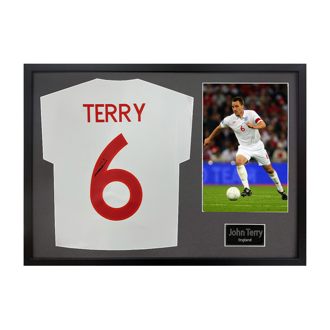 John Terry Signed England Shirt Classic Frame
