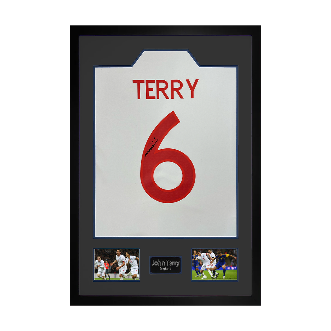John Terry Signed England Shirt Premium Frame