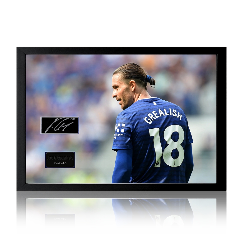 Jack Grealish Signed Everton Plaque Iconic Frame.