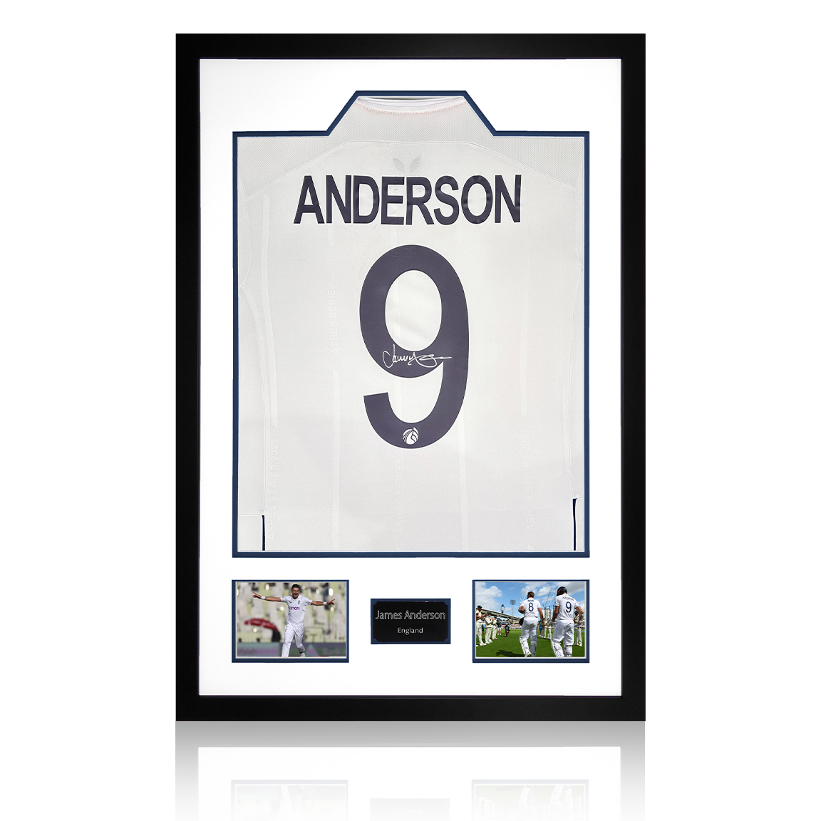 James Anderson Signed England Test Shirt Premium Frame.