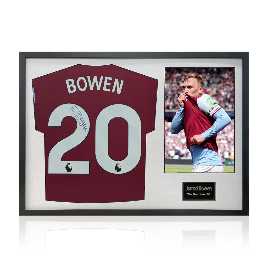 Jarrod Bowen Signed West Ham United Shirt Classic Frame.