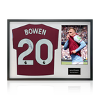 Jarrod Bowen Signed West Ham United Shirt Classic Frame.