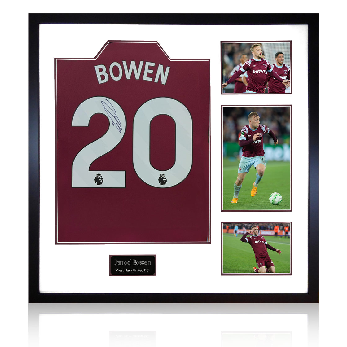 Jarrod Bowen Signed West Ham United Shirt Elite Frame