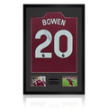 Jarrod Bowen Signed West Ham United Shirt Premium Frame