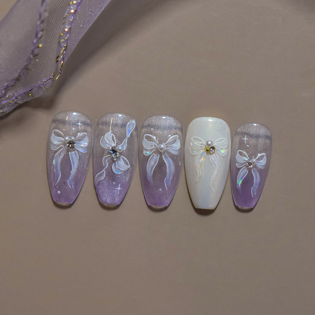 Hello Claws | White Bowknot Nail Deco Sticker