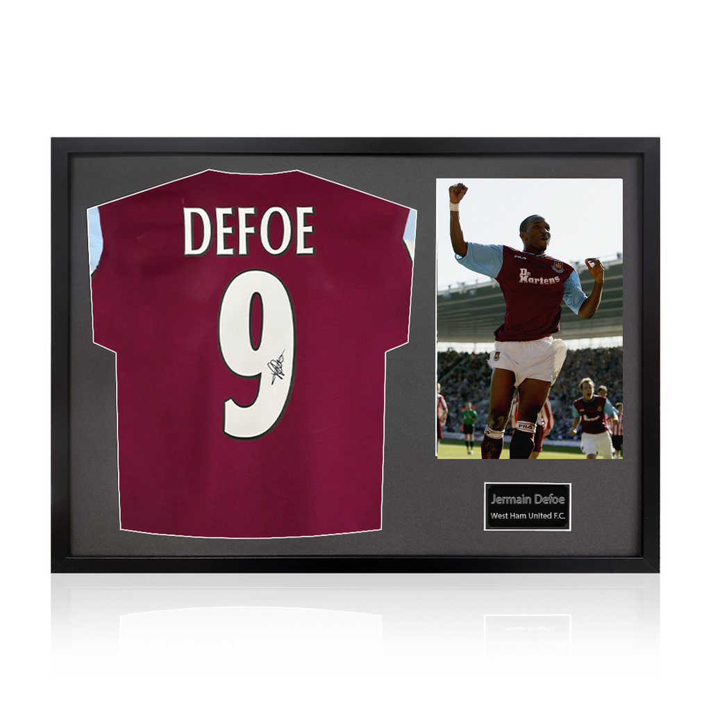 Jermain Defoe Signed West Ham Shirt Classic Frame