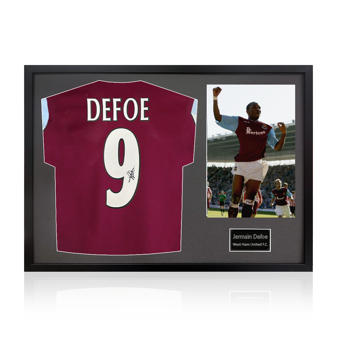 Jermain Defoe Signed West Ham Shirt Classic Frame