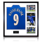 Jimmy Floyd Hasselbaink Signed Chelsea Shirt Elite Frame