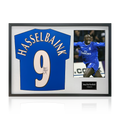 Jimmy Floyd Hasselbaink Signed Chelsea Shirt Classic Frame.