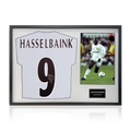 Jimmy Floyd Hasselbaink Signed Leeds United Shirt Classic Frame