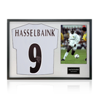 Jimmy Floyd Hasselbaink Signed Leeds United Shirt Classic Frame