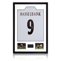 Jimmy Floyd Hasselbaink Signed Leeds United Shirt Premium Frame