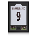 Jimmy Floyd Hasselbaink Signed Leeds United Shirt Premium Frame