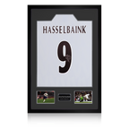 Jimmy Floyd Hasselbaink Signed Leeds United Shirt Premium Frame