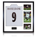 Jimmy Floyd Hasselbaink Signed Leeds United Shirt Elite Frame