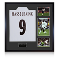 Jimmy Floyd Hasselbaink Signed Leeds United Shirt Elite Frame