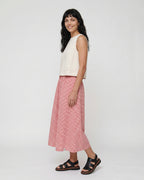 Joyce Burgandy Gingham Skirt