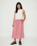 Joyce Burgandy Gingham Skirt