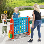 Jumbo 4-in-a Row Game Set with Basketball Hoop and 42 Rings-Green & White