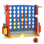 Jumbo 4-in-a Row Game Set with Basketball Hoop and 42 Rings-Green & White