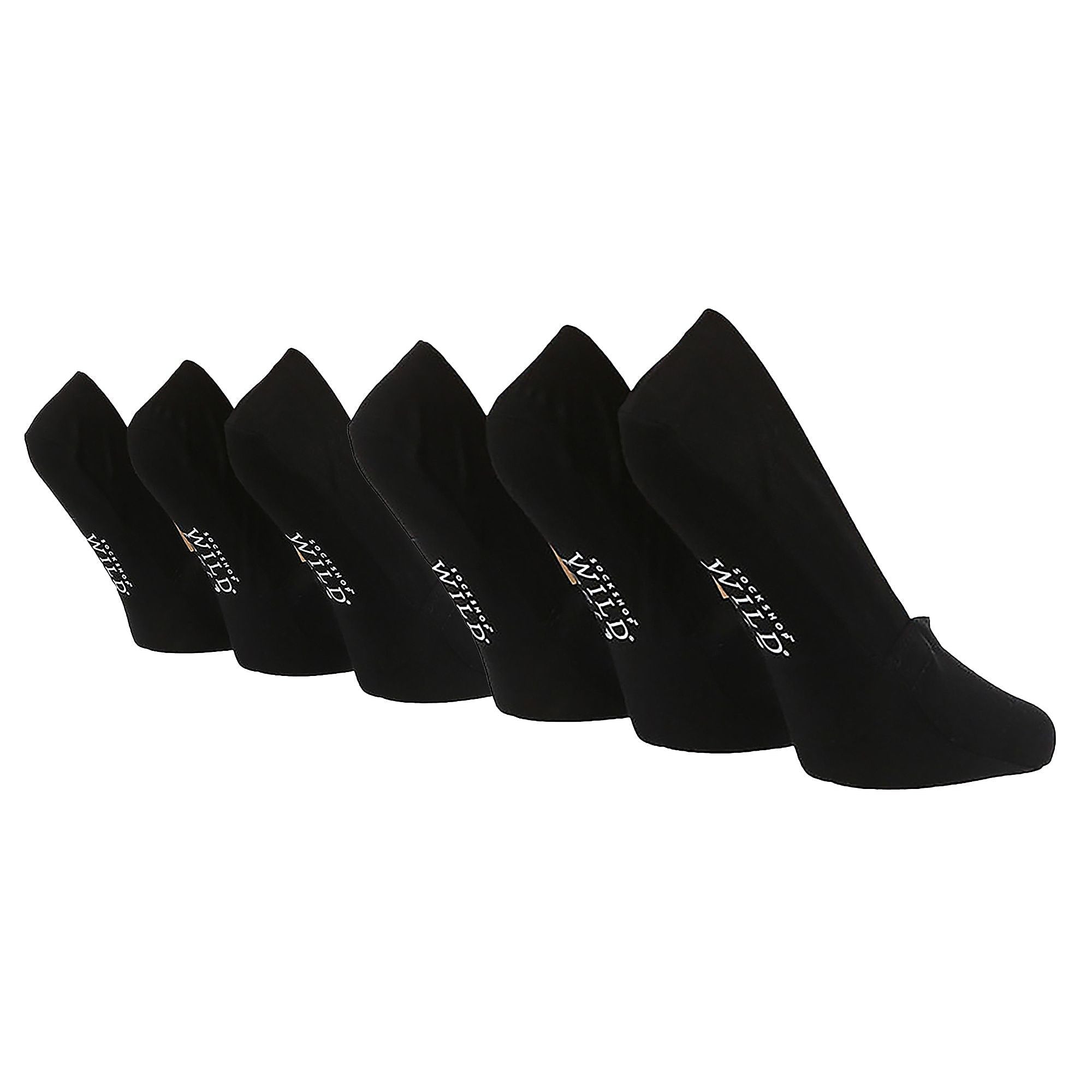 6 Pair Pack Ladies Bamboo Low Cut Invisible Socks With Anti-Slip Heel Grips