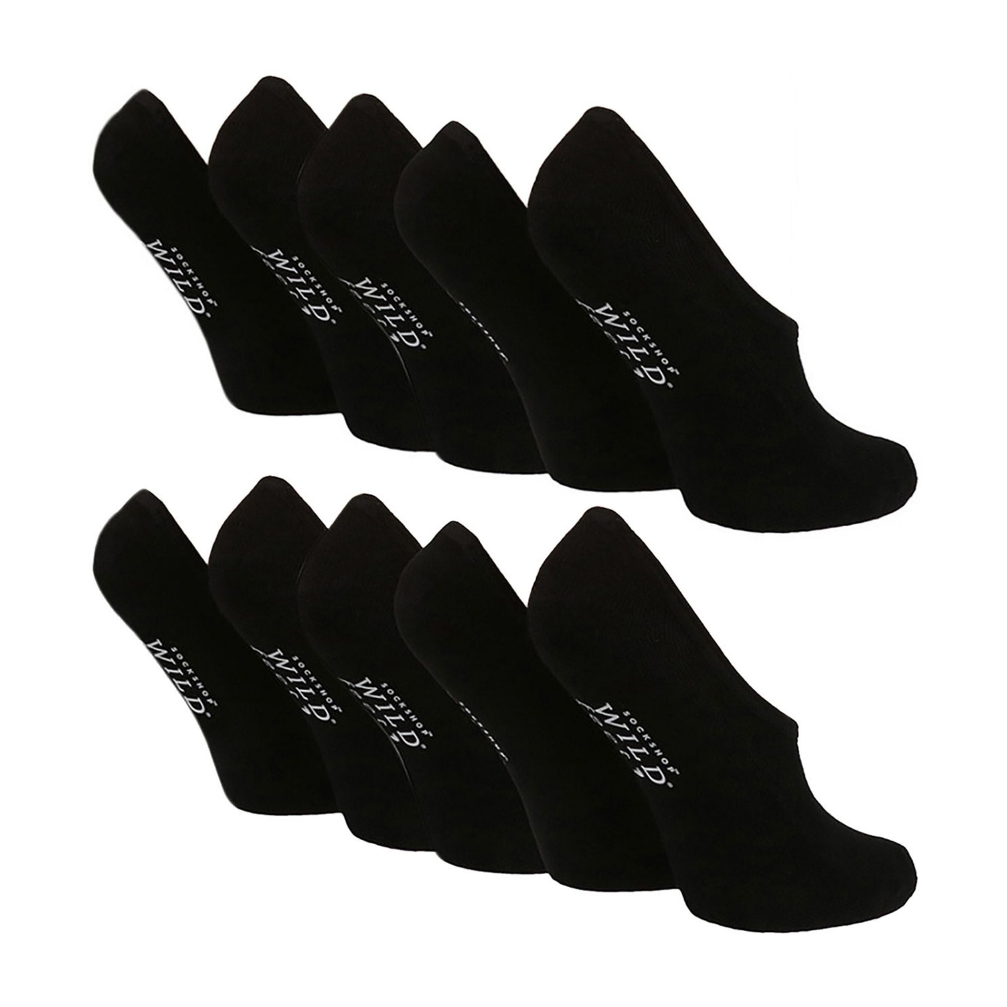 10 Pairs Ladies Bamboo No Show Socks | Invisible Socks Silicone Heel Grip