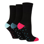 6 Pack Ladies Bamboo Socks: Plain Dress Socks with Unique Foot Patterns