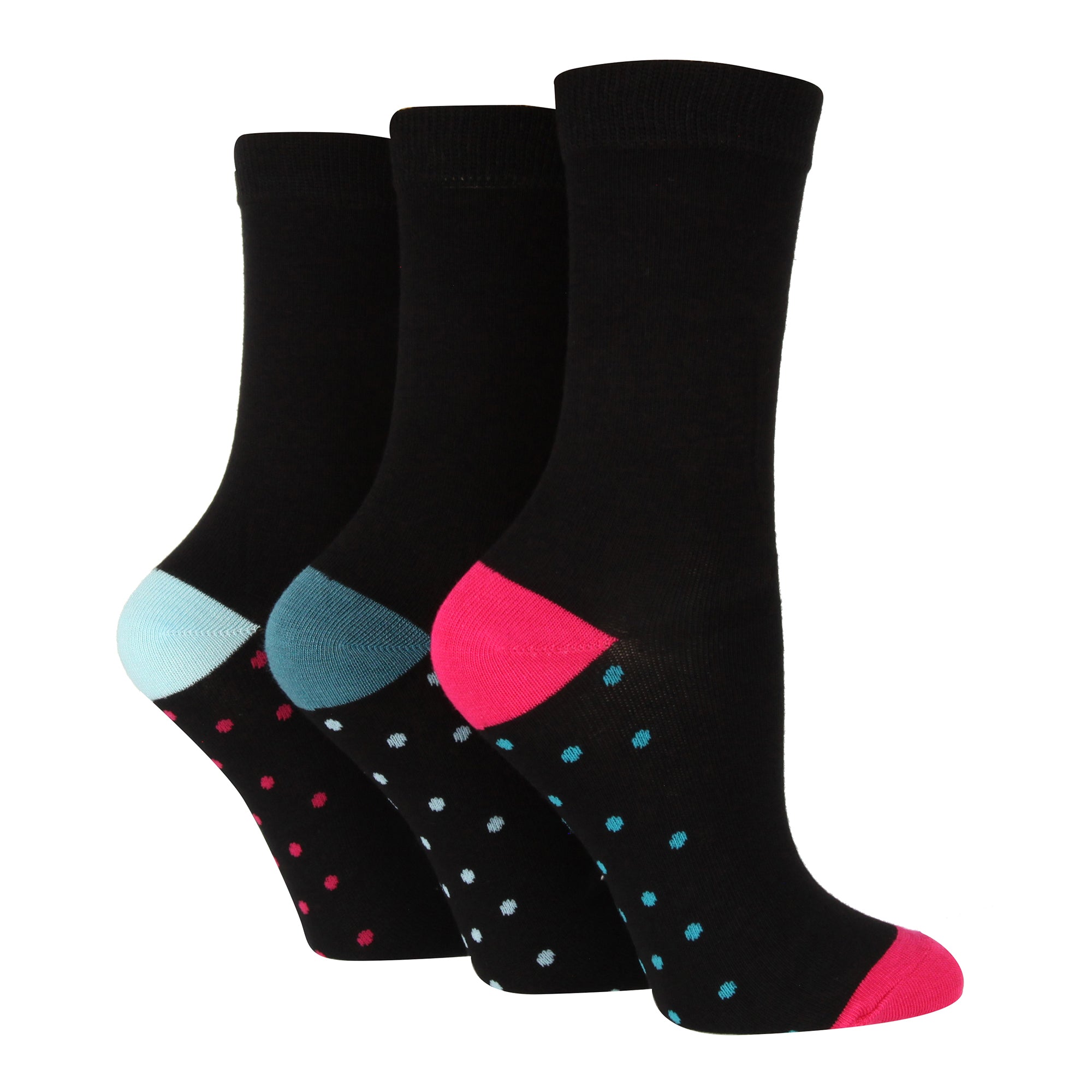 6 Pack Ladies Bamboo Socks: Plain Dress Socks with Unique Foot Patterns